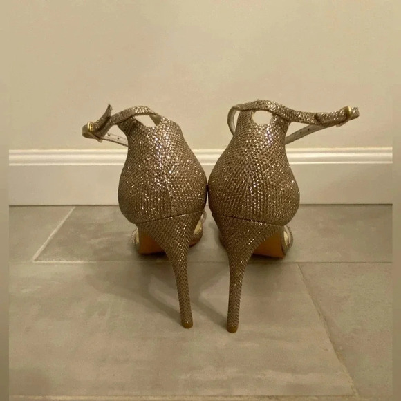 Stuart Weitzman Nudist Heels Metallic Size 9 - Picture 5 of 9